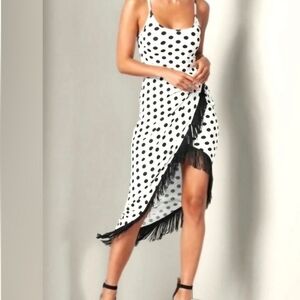 Polka Dot Fringe Hem Dress